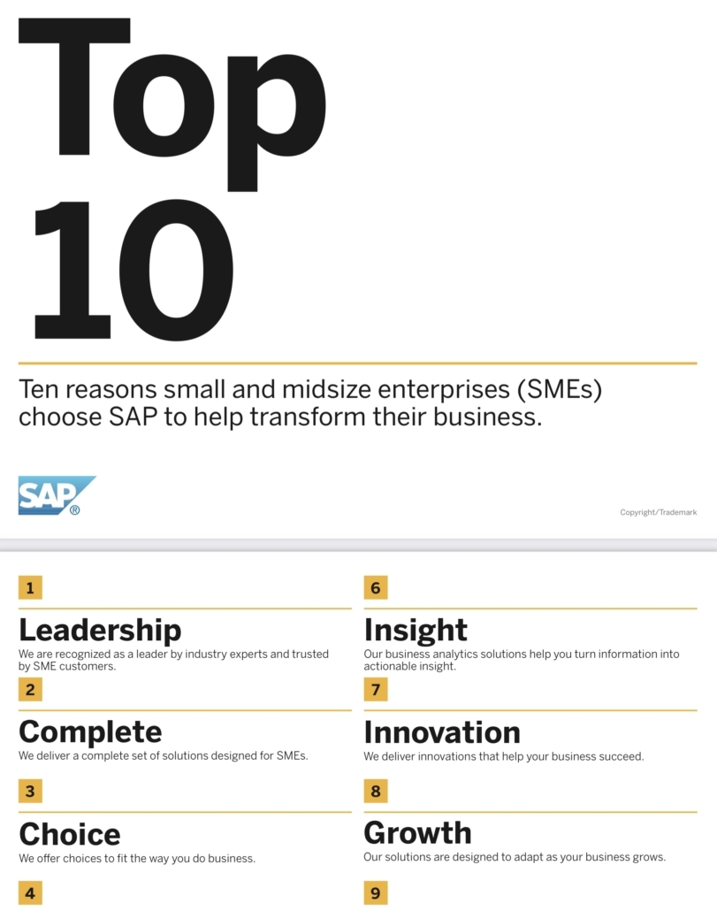 Top 10 Reasons why SMEs Choose SAP